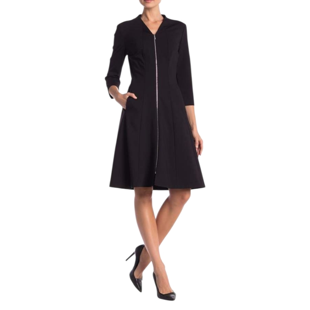 Lafayette 148 New York Rosalie A-Line Dress In Black
